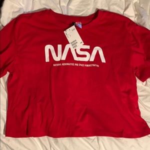 NWT H&M Red NASA Crop Top